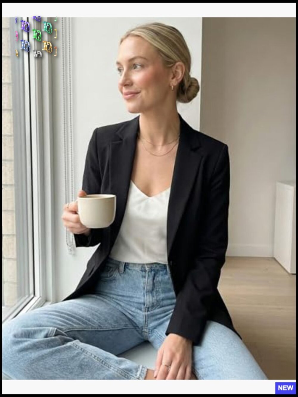 Slim Fit Blazer Business Casual Office Wear Minimalist Chic Lightweight - Picture 3 of 7